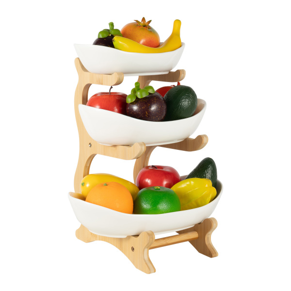 3 Layers Fruit Tray Storage Rack Kitchen Organizer Vegetables Storage