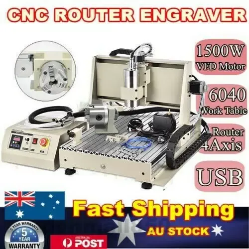 USB 1.5KW 4Axis CNC 6040 Router Engraver Engraving Drill Milling Carving Machine USB 1.5KW 4Axis CNC 6040 Router Engraver Engraving Drill Milling Carving Machine