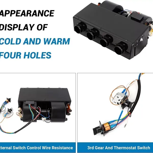 New A/C Under-Dash Evaporator Unit Universal UN 0894C Heat and Cool 4 Port 12 V 3 Speed