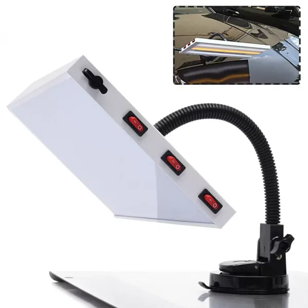 PDR LED Light Dent Line Board Paintless Removal Repair Tool 3 Stripes Lamp USB Made of Light Aluminum Alloy with USB Interface Power Supply