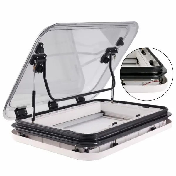 Durable Large Caravan RV LED Skylight Roof Vent Hatch 700 x 500 mm Cut Out New
