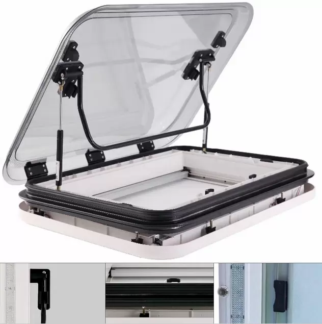 Durable Large Caravan RV LED Skylight Roof Vent Hatch 700 x 500 mm Cut Out New