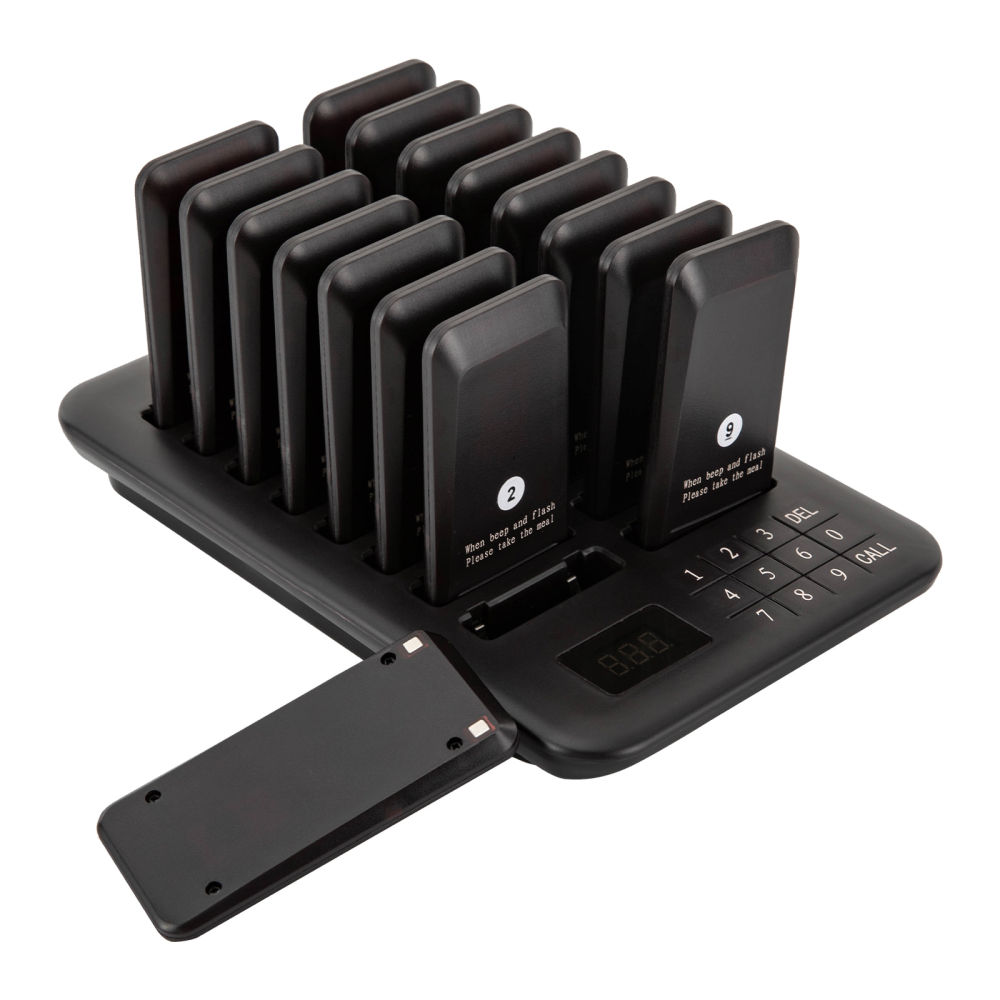 Restaurant Pager System Guest Queuing 16 Buzzers Food Truck Cafe with LED Display  for Fast Food Restaurants Food Trucks Coffee Houses