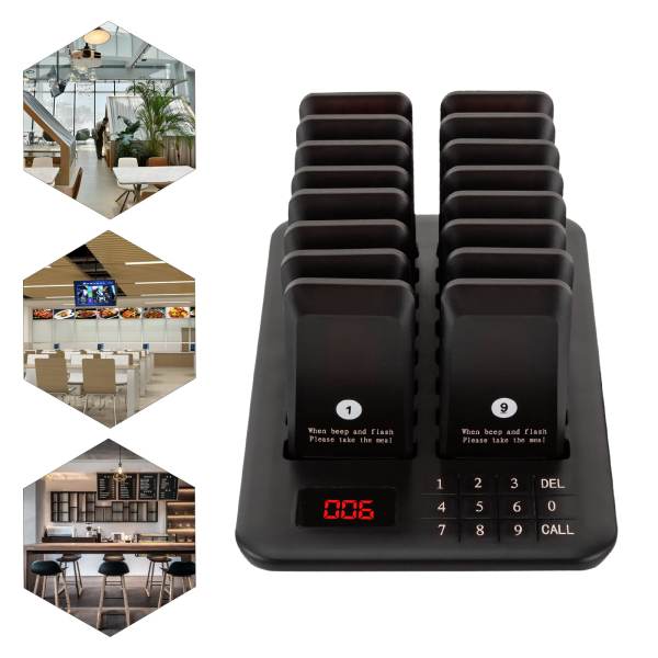 Restaurant Pager System Guest Queuing 16 Buzzers Food Truck Cafe with LED Display for Fast Food Restaurants Food Trucks Coffee Houses Restaurant Pager System Guest Queuing 16 Buzzers Food Truck Cafe with LED Display for Fast Food Restaurants Food Trucks Coffee Houses