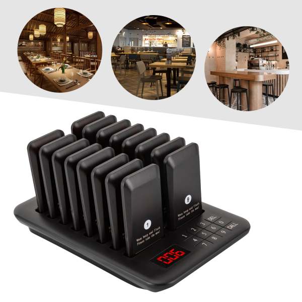 Restaurant Pager System Guest Queuing 16 Buzzers Food Truck Cafe with LED Display  for Fast Food Restaurants Food Trucks Coffee Houses