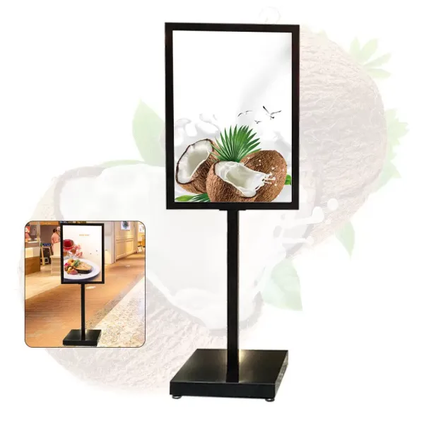 Poster Floor Stand Foyer Pedestal Sign Rack Business Menu Display Rack KT Board