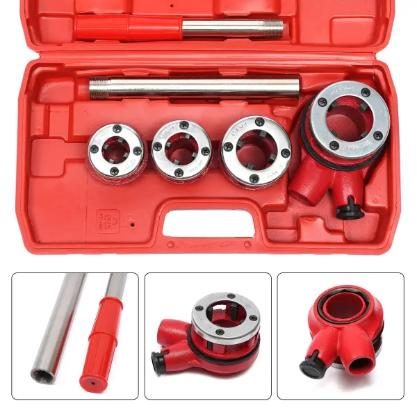 Ratchet Pipe Threader Iron Pipe Threading Kit Ergonomic Non-slip Handle