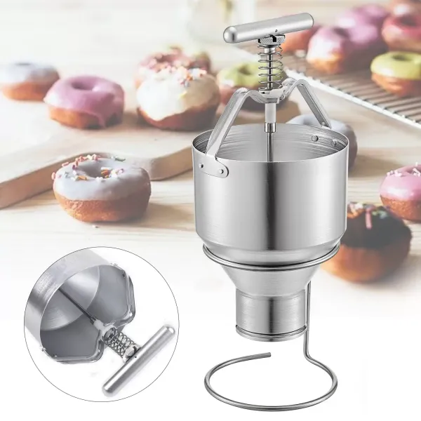 5L Donut Depositor Manual Donut Dispenser Donut Dropper Hopper w/Stand Holder