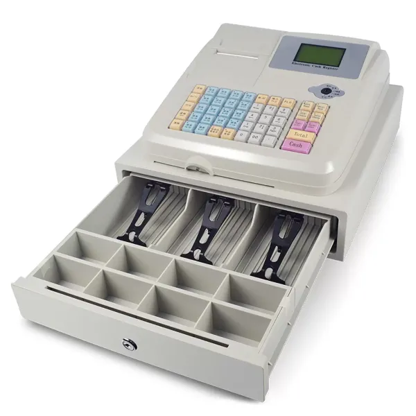 Electronic Cash Register POS Cashier with 48Keys 8Digital LED Display Drawer Box