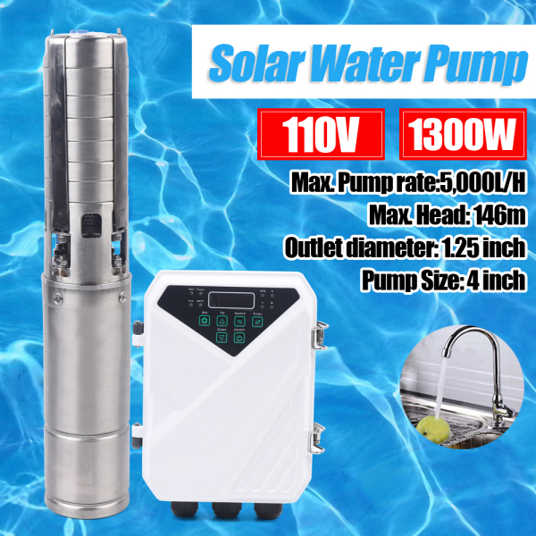 4" DC 1300W Solar Water Pump Submersible Deep Bore Well Pump MPPT Controller Kit 4" DC 1300W Solar Water Pump Submersible Deep Bore Well Pump MPPT Controller Kit