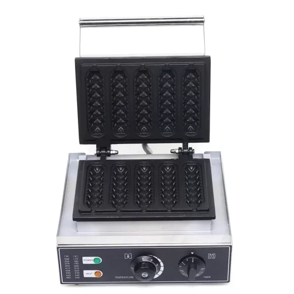 Black Hot Dog Waffle Maker Commercial 5PCS Lolly French Hotdog Sausage molds