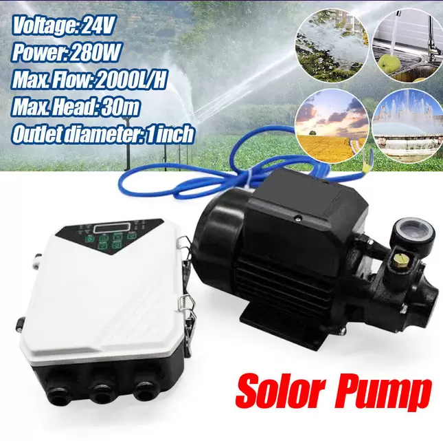 Solar Water Pump Surface Water Transfer 280W Pool Water Pump w/ Mppt Controller