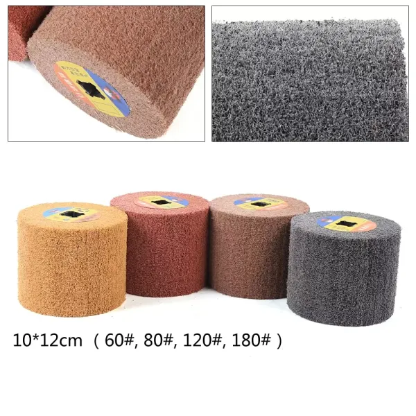 4.7*3.9inch 60-180 Heat-resistant Grit Wire Drawing Wheel Brush For Polishing Burnishing Buffer Wheel with 0.8-inch Hole