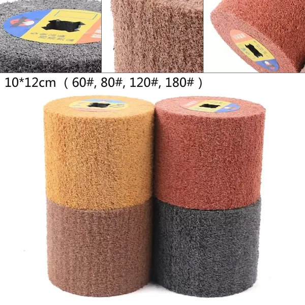 4.7*3.9inch 60-180 Heat-resistant Grit Wire Drawing Wheel Brush For Polishing Burnishing Buffer Wheel with 0.8-inch Hole