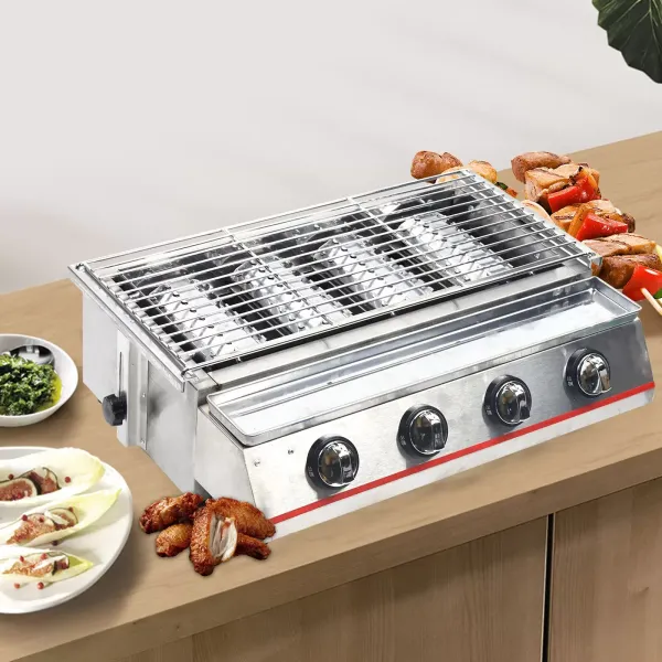 4 Burners Gas BBQ Grills Heavy Duty Grills Barbecue Cooker Stainless Steel NEW