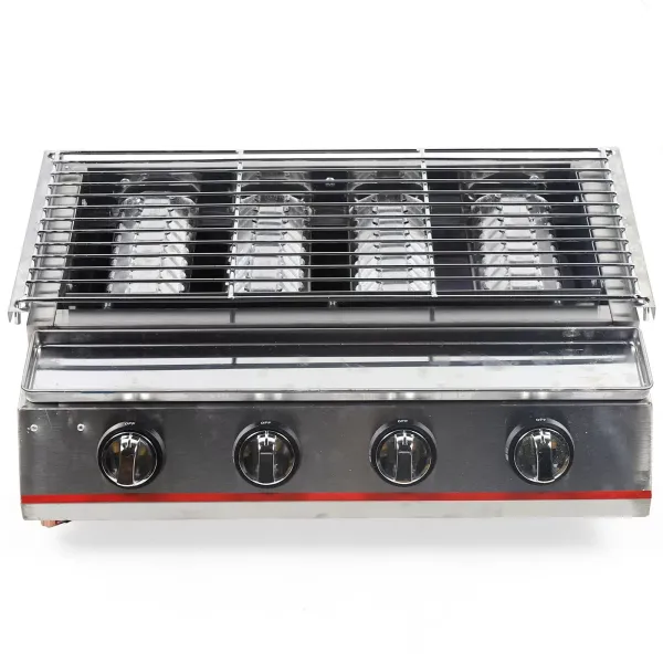 4 Burners Gas BBQ Grills Heavy Duty Grills Barbecue Cooker Stainless Steel NEW