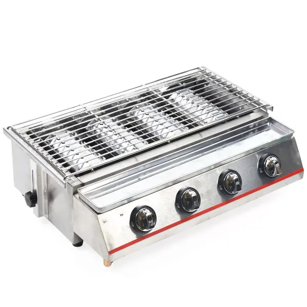 4 Burners Gas BBQ Grills Heavy Duty Grills Barbecue Cooker Stainless Steel NEW