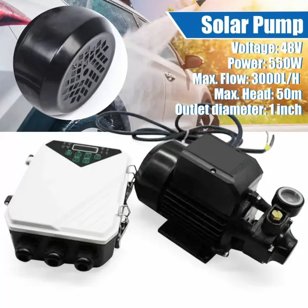 High Pressure Black Solar Water Pump 3,000L/H Solar Brushless DC Pump Motor 45V