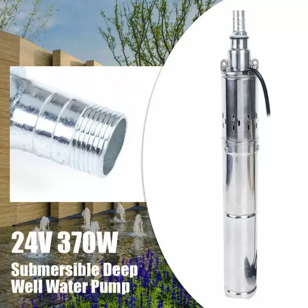 24V 370W Solar Water Power Pump Stainless Steel Submersible Deep Well 24V 370W Solar Water Power Pump Stainless Steel Submersible Deep Well