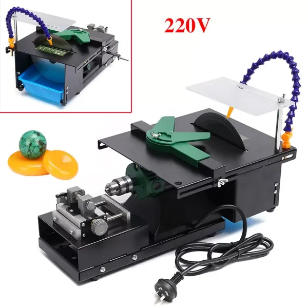 New 5-In-1 Table Saw Gem Jade Jewelry Cutting Carving Polishing Punching Machine Waterproof Fast Heat Dissipation Strong Clamping Facilitate Processing