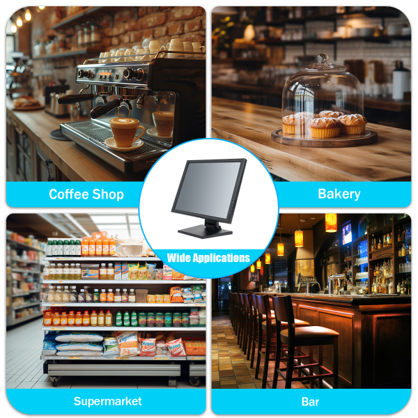 Brand New 17" Touchscreen LCD Monitor POS Touch Screen 17" inch FOR Cafe Cashier