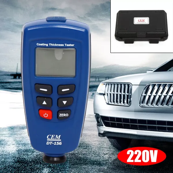 Precise Coating Thickness Tester Digital Gauge Ruby Probe Car Paint Tester Meter