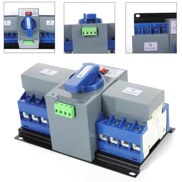 Automatic Transfer Switch 4P 63A 220V Grid to AC Generator Dual Power Changeover Automatic Transfer Switch 4P 63A 220V Grid to AC Generator Dual Power Changeover
