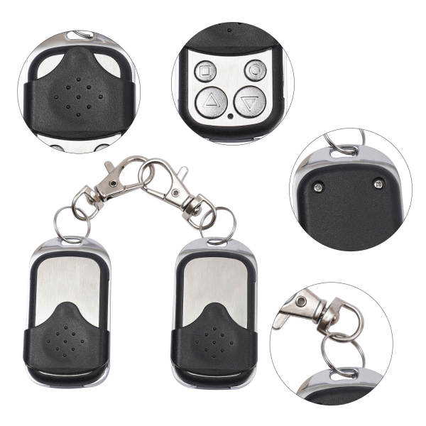 2-Pack 433MHz Remote Controls for Door Openers, Key Fob, Sliding Door Switch Controller - ABS+Iron+Aluminum Alloy, 330k Shock Resistance