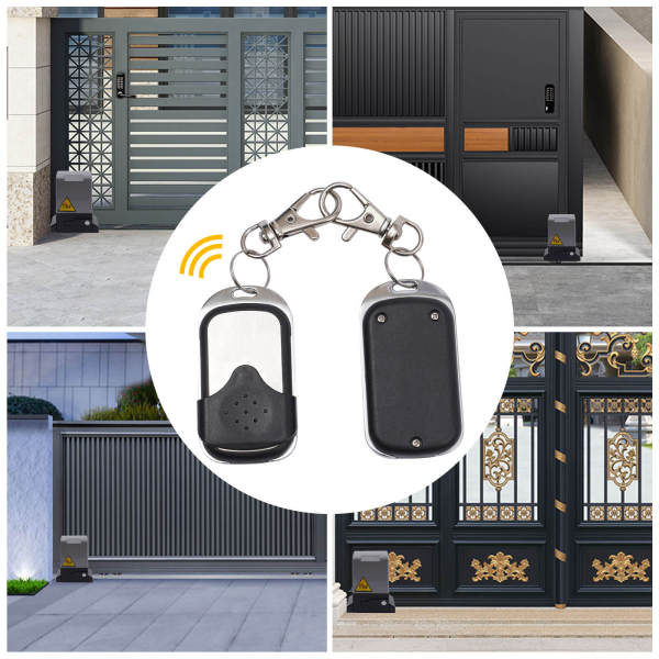 2-Pack 433MHz Remote Controls for Door Openers, Key Fob, Sliding Door Switch Controller - ABS+Iron+Aluminum Alloy, 330k Shock Resistance