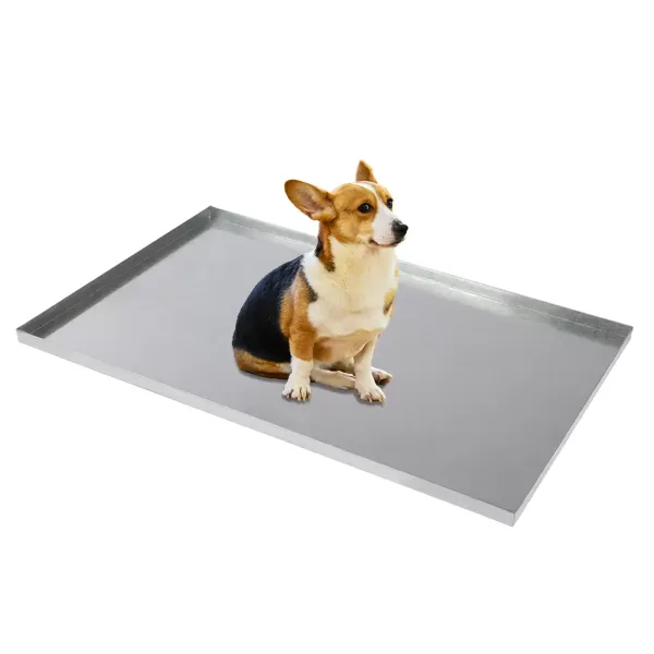Heavy Duty Dog Pet Crate Replacement Pan for Dog Cage Kennel Tray Silver