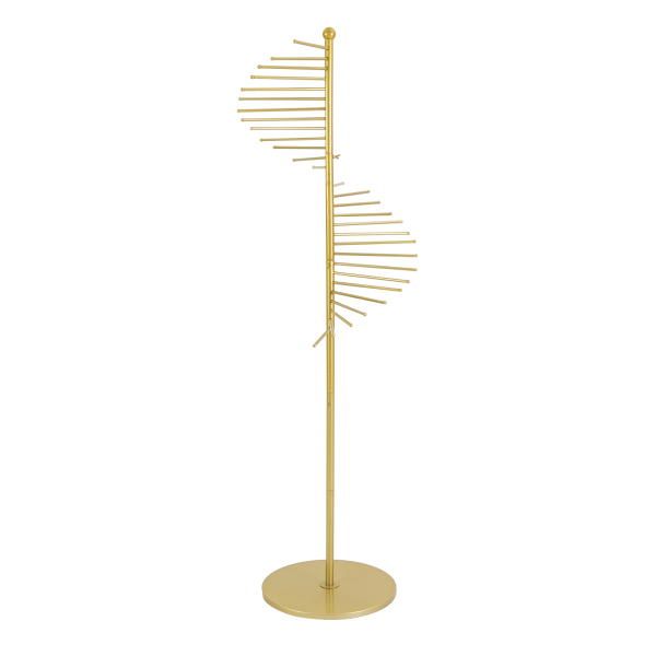 Freestanding Scarf Display Rack Spiral Display Rack with Sturdy Base Spiral Scarf Display Rack Excellent Scarf Display Stand for Hanging Ties Bras Gold