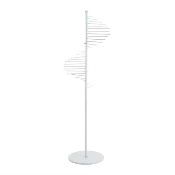 Freestanding Scarf Display Rack Spiral Display Rack with Sturdy Base Spiral Scarf Display Rack Excellent Scarf Display Stand for Hanging Ties Bras White