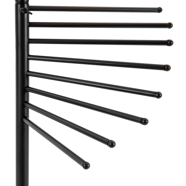 Freestanding Scarf Display Rack Spiral Display Rack with Sturdy Base Spiral Scarf Display Rack Excellent Scarf Display Stand for Hanging Ties Bras Black