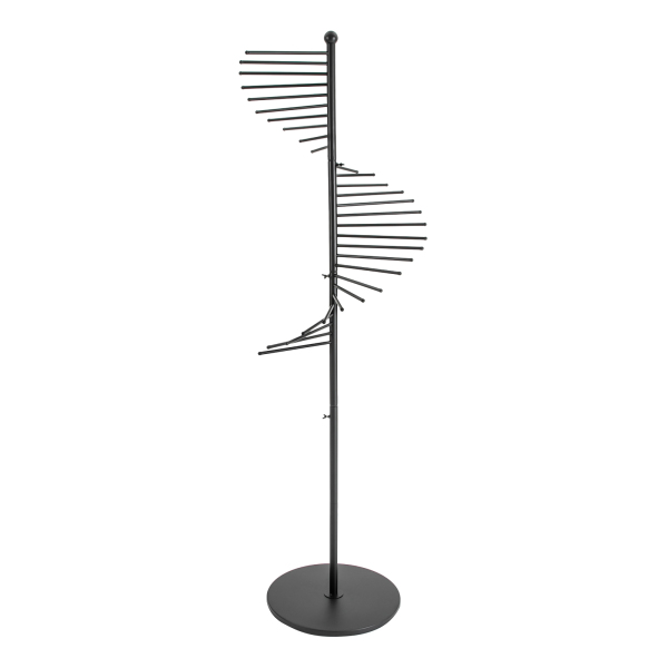 Freestanding Scarf Display Rack Spiral Display Rack with Sturdy Base Spiral Scarf Display Rack Excellent Scarf Display Stand for Hanging Ties Bras Black