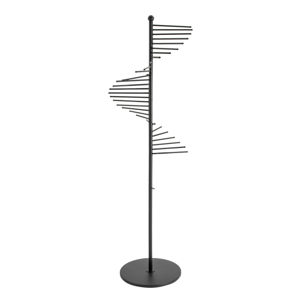 Freestanding Scarf Display Rack Spiral Display Rack with Sturdy Base Spiral Scarf Display Rack Excellent Scarf Display Stand for Hanging Ties Bras Black