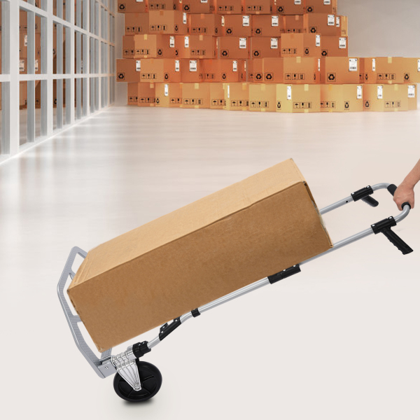 Folding Hand Truck Luggage Cart Foldable High Load-bearing Capacity Up to 264.6 lbs with Two Sturdy PVC Wheels for Home Office Travel Shopping