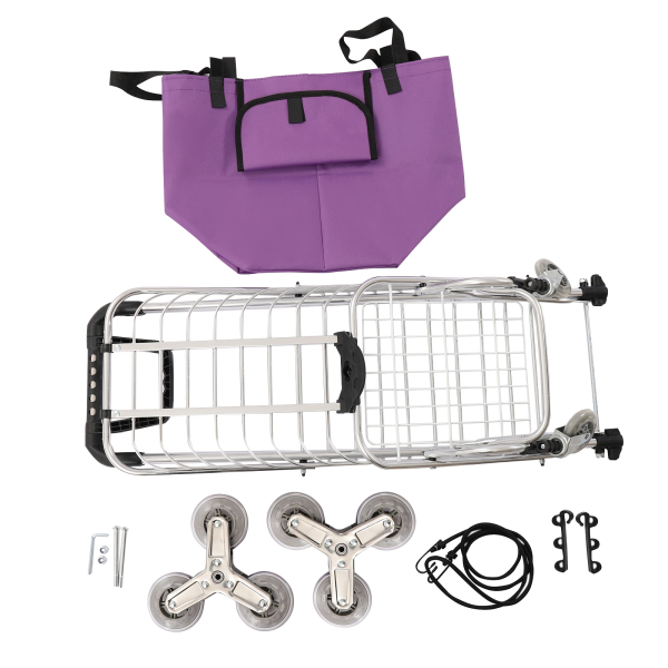 CNCEST 35L 8 Wheels Household Foldable Shopping Cart-Oxford Cloth Bag