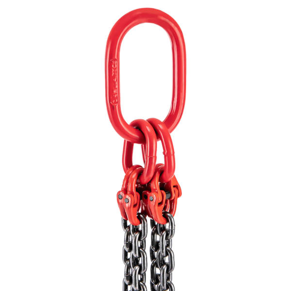 5FT Chain Sling 5/16 Inch *5FT Lift Chain Chain Hoist Lifts with 4 Leg Grab Hooks Used in Mining, Machinery, Ports, Building