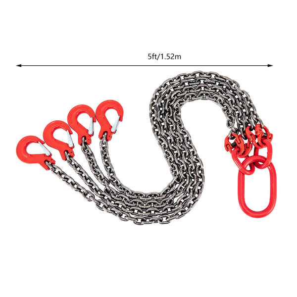 5FT Chain Sling 5/16 Inch *5FT Lift Chain Chain Hoist Lifts with 4 Leg Grab Hooks Used in Mining, Machinery, Ports, Building 5FT Chain Sling 5/16 Inch *5FT Lift Chain Chain Hoist Lifts with 4 Leg Grab Hooks Used in Mining, Machinery, Ports, Building