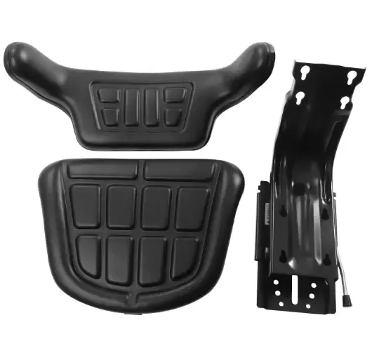 Black Forklift Tractor Seat with Full Suspension and Adjustable Angle Base