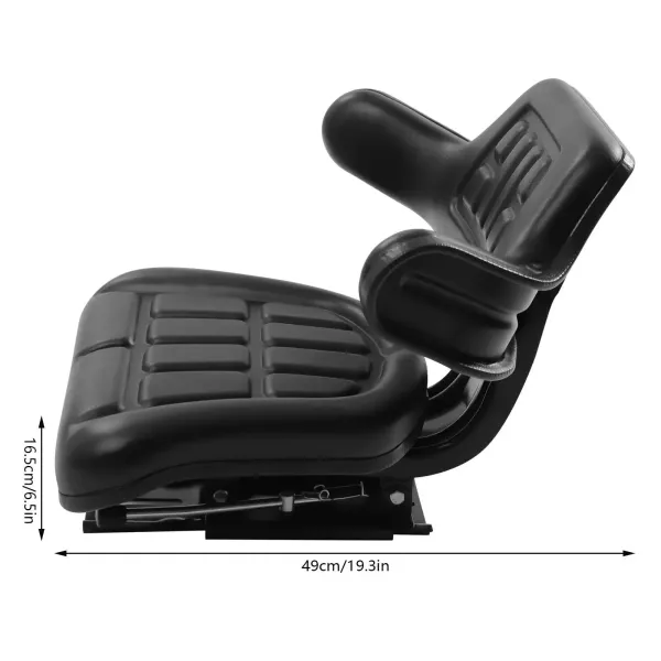 Black Forklift Tractor Seat with Full Suspension and Adjustable Angle Base Black Forklift Tractor Seat with Full Suspension and Adjustable Angle Base