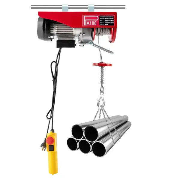 Electric Hoist Winch Crane 100KG Rope Tool Remote Chain Lifting Cable Lift Tool