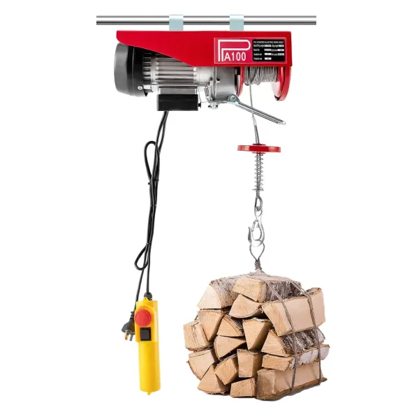 Electric Hoist Winch Crane 100KG Rope Tool Remote Chain Lifting Cable Lift Tool