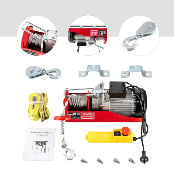 Electric Hoist 400/800KG 1450W Remote Winch Lift Tool Cable Rope Chain Lifting Electric Hoist 400/800KG 1450W Remote Winch Lift Tool Cable Rope Chain Lifting
