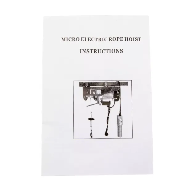 Electric Hoist Winch Crane 100/200KG Rope Tool Remote Chain Lifting Cable 12 Meter