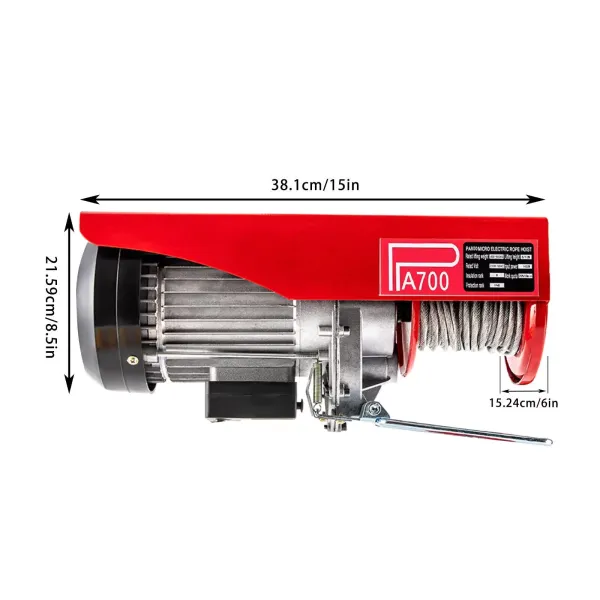 Electric Hoist 1543lbs 1200W Remote Winch Lift Tool Cable Rope Chain Lifting220V Electric Hoist 1543lbs 1200W Remote Winch Lift Tool Cable Rope Chain Lifting220V