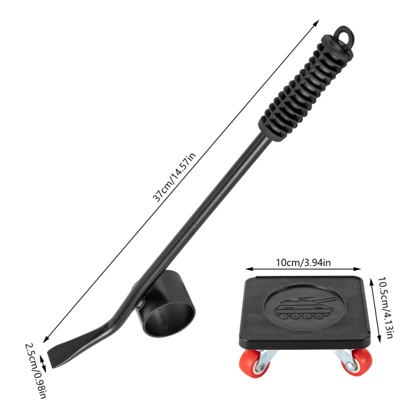 4-wheel and portable lift with 881 lb load capacity for moving heavy furniture, refrigerator, sofa, cabinet