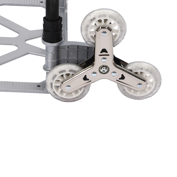 Folding Hand Truck Stair Climbing Truck 6 Wheels Folding Hand Cart Climb Steps with Elastic Binding Rope and Anti-slip Base Plate for Warehouses Airports Folding Hand Truck Stair Climbing Truck 6 Wheels Folding Hand Cart Climb Steps with Elastic Binding Rope and Anti-slip Base Plate for Warehouses Airports