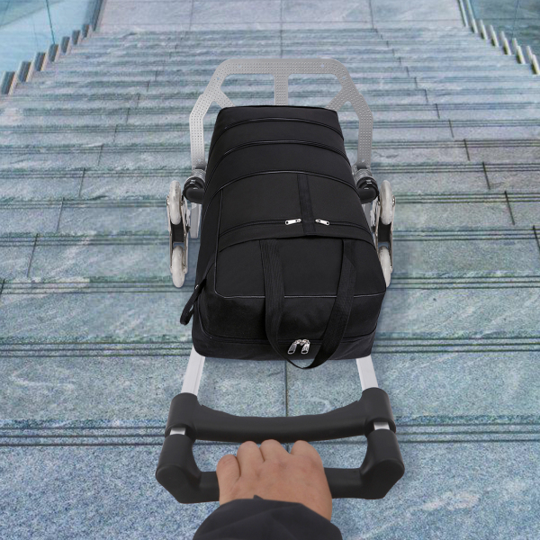 Folding Hand Truck Stair Climbing Truck 6 Wheels Folding Hand Cart Climb Steps with Elastic Binding Rope and Anti-slip Base Plate for Warehouses Airports Folding Hand Truck Stair Climbing Truck 6 Wheels Folding Hand Cart Climb Steps with Elastic Binding Rope and Anti-slip Base Plate for Warehouses Airports