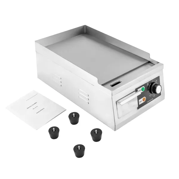 Commercial Electric Griddle Flat Top Grill Hot Plate 2.5kW BBQ Stainless Steel